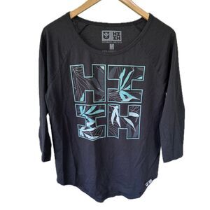 Hawaii's Finest Kekemapa Line 2019 Women's Hawaiian Quarter Sleeve Tee T-Shirt M